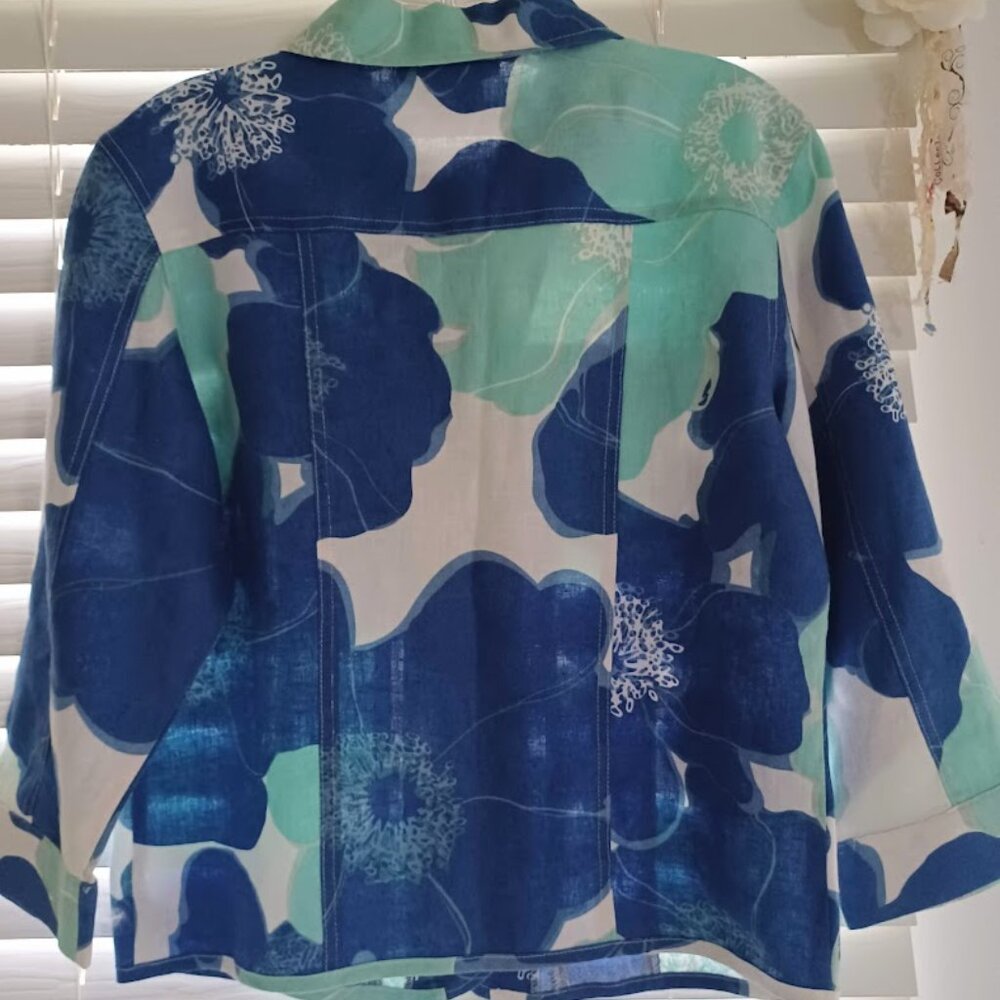 Patrick Christopher Women’s Linen Jacket Small Bl… - image 5